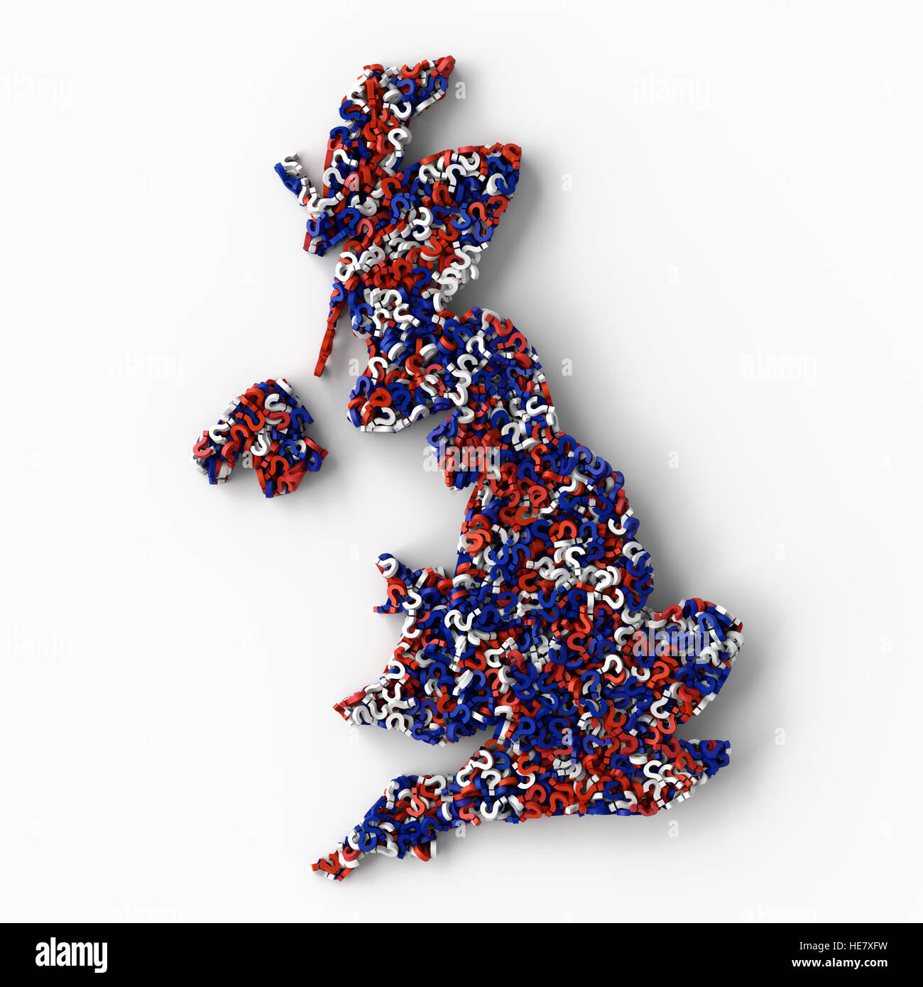 Brexit incertezza, di futuro e di economia, rendering 3D sfondo Foto Stock