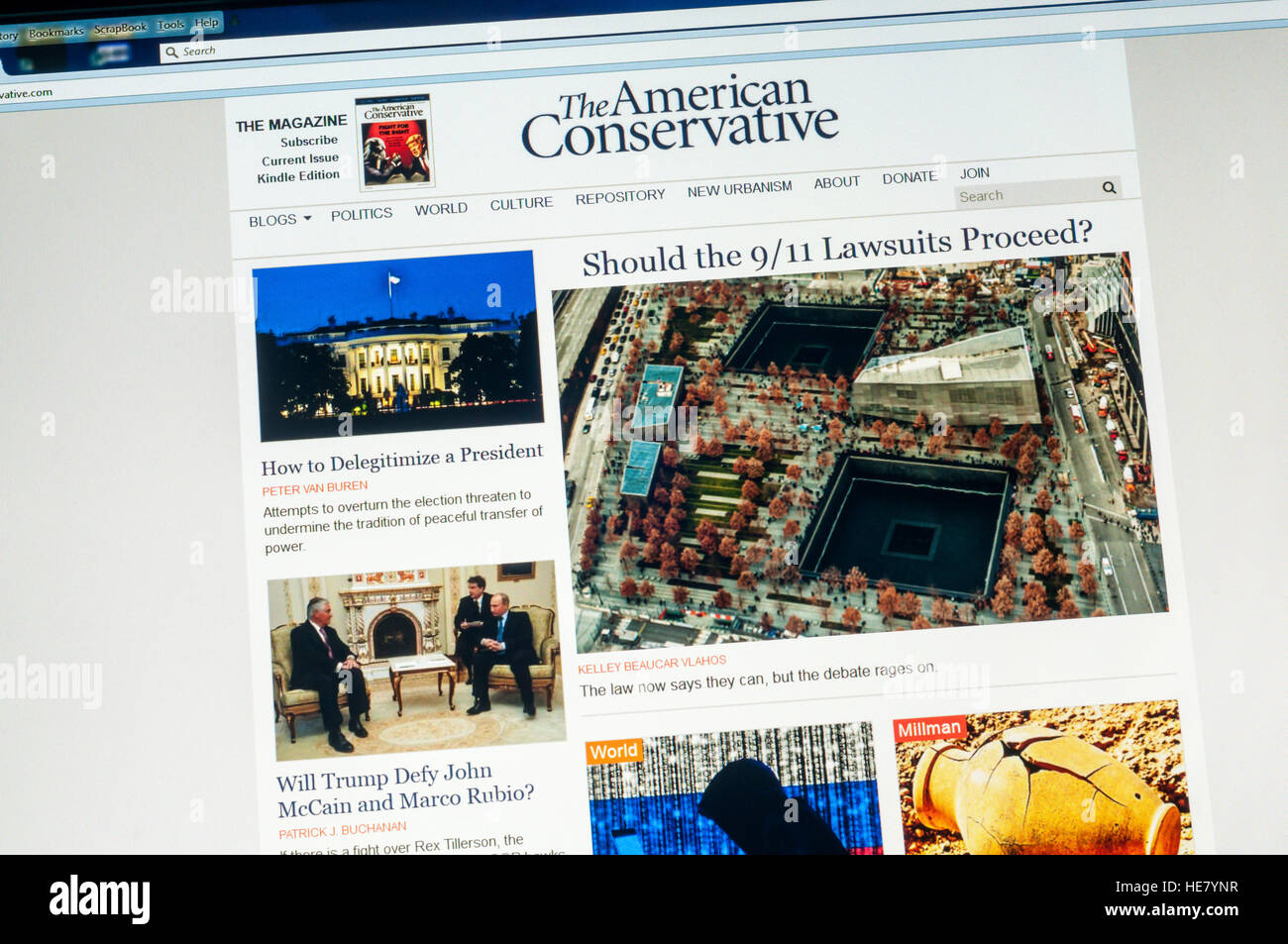Ala destra sito americano American conservatore. Foto Stock