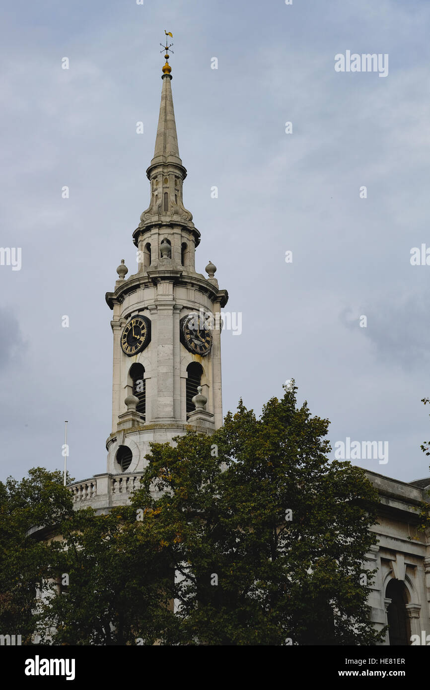 San Alfeges guglia della chiesa e orologio, Greenwich Foto Stock