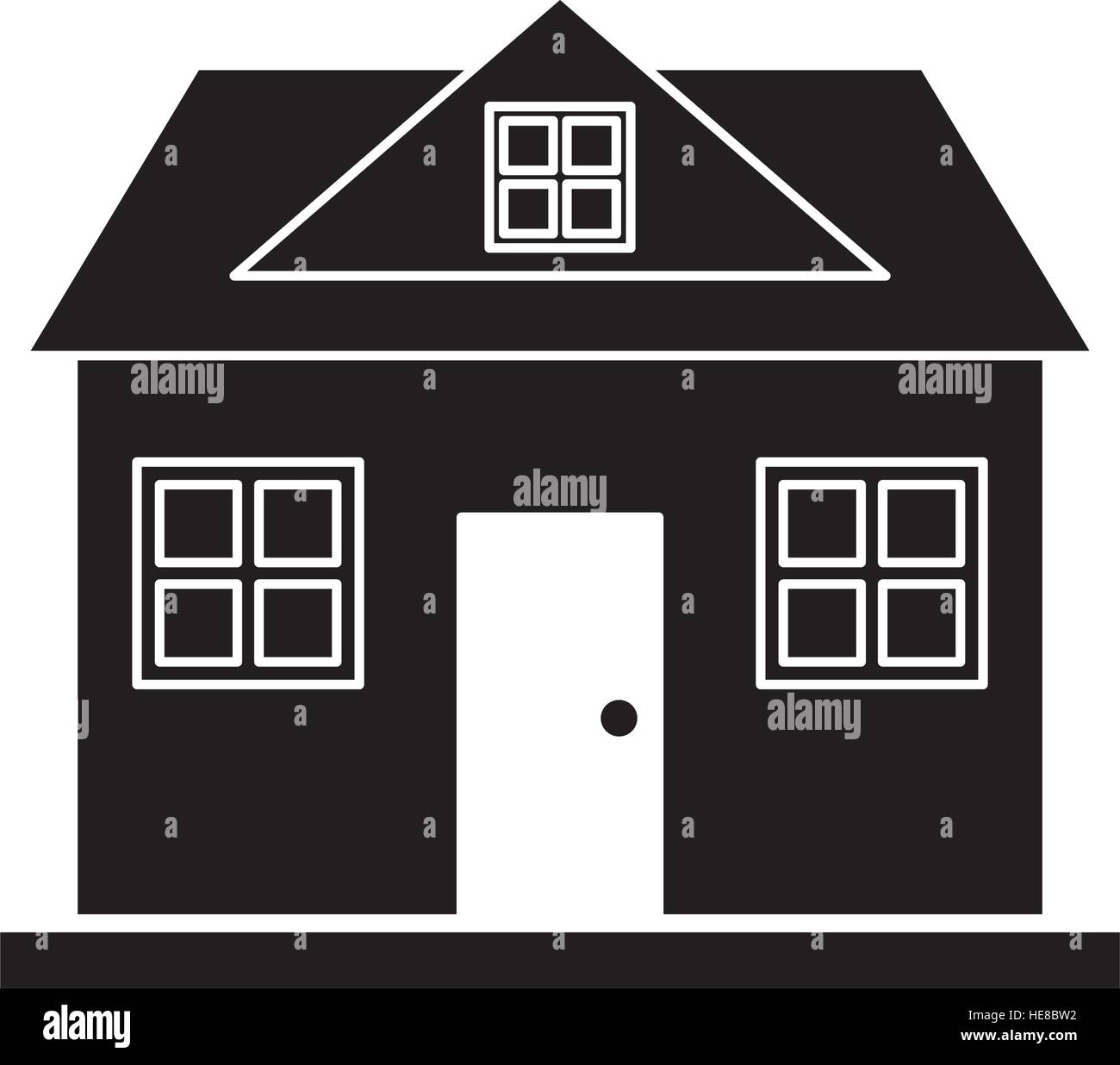 Silhouette home classico stile loft Illustrazione Vettoriale