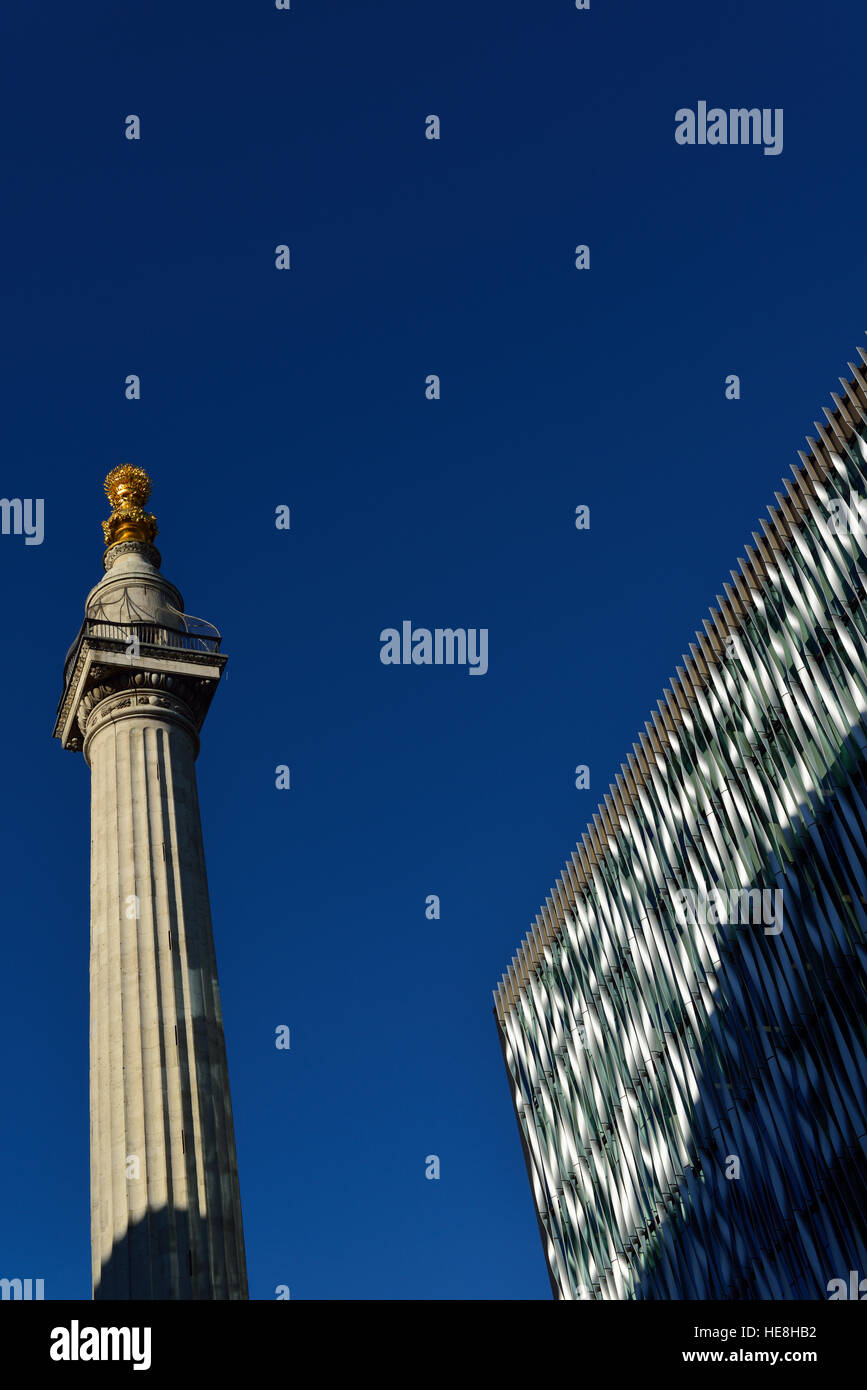 Grande Incendio del monumento, monumento Street, pesce Street Hill, London EC3, Regno Unito Foto Stock