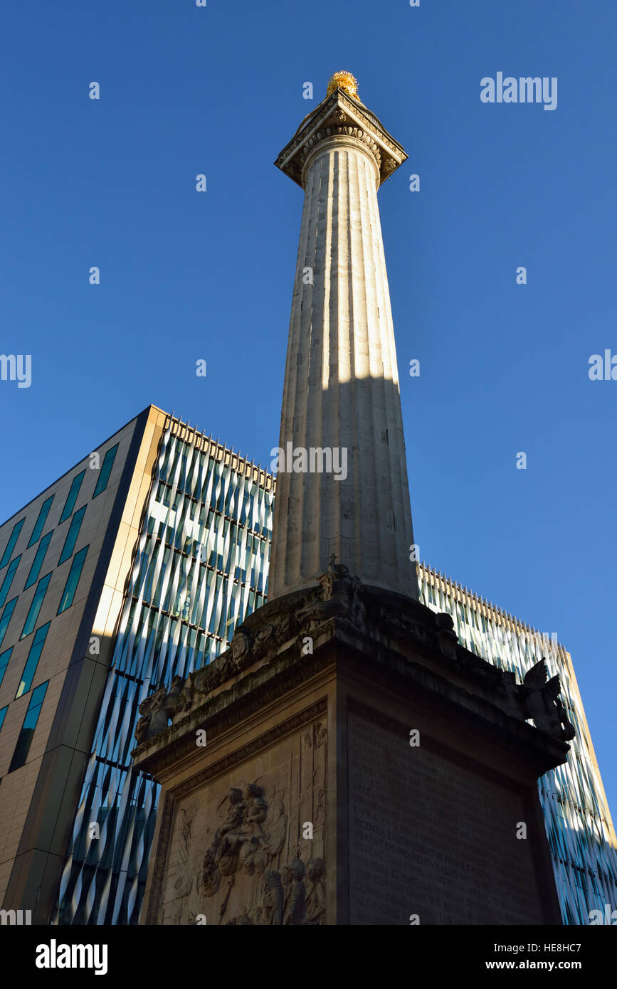 Grande Incendio del monumento, monumento Street, pesce Street Hill, London EC3, Regno Unito Foto Stock