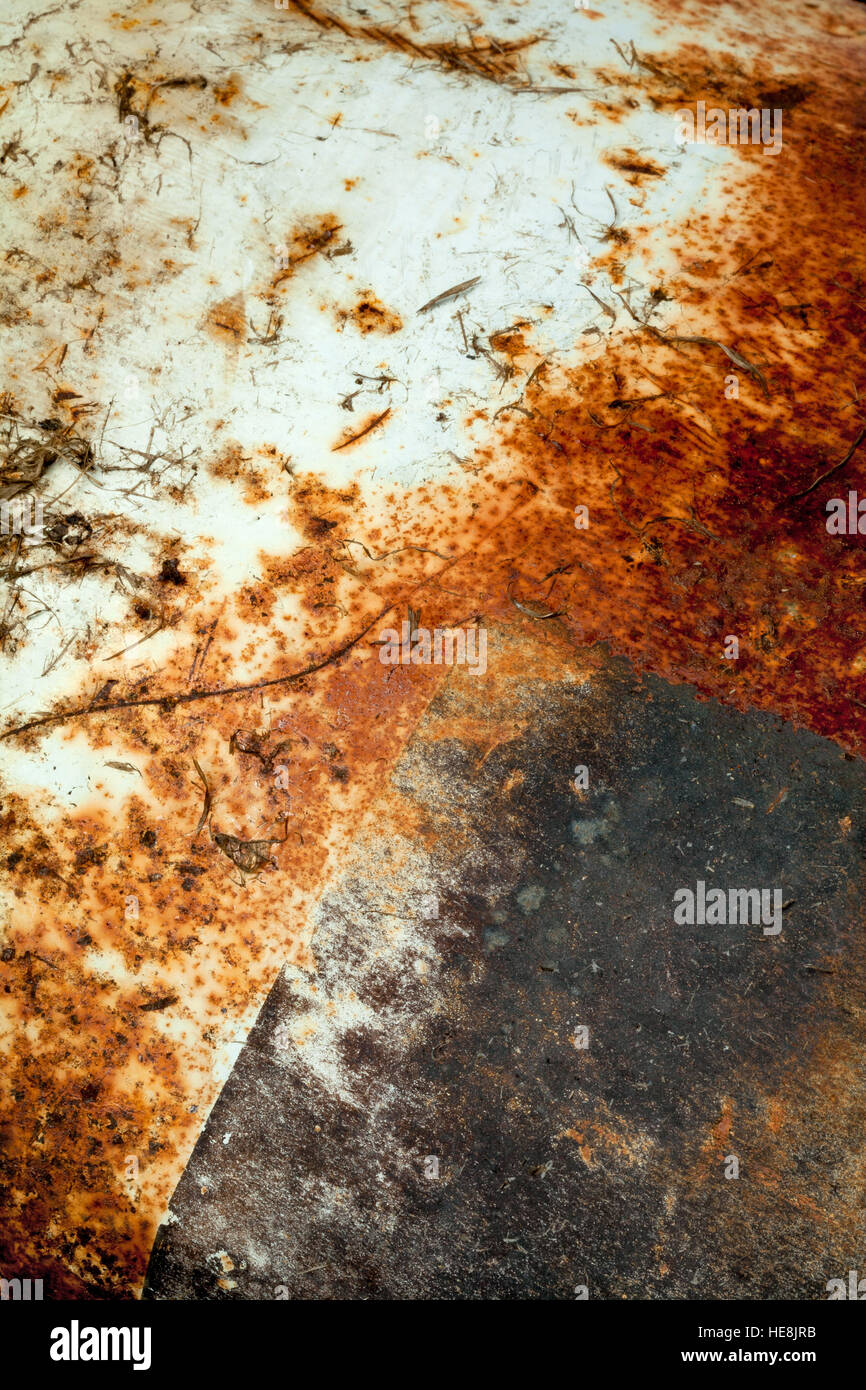 Immagine di sfondo della vecchia piastra di ferro texture di superficie. Foto Stock