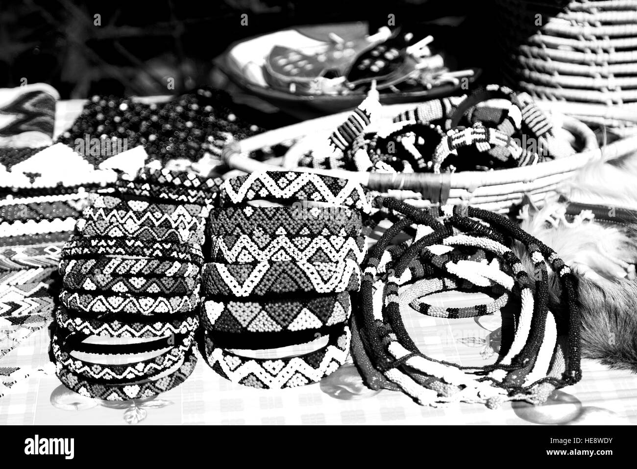 Blur in Sud Africa decorativi fatti a mano come accessori moda bigiotteria africana Foto Stock