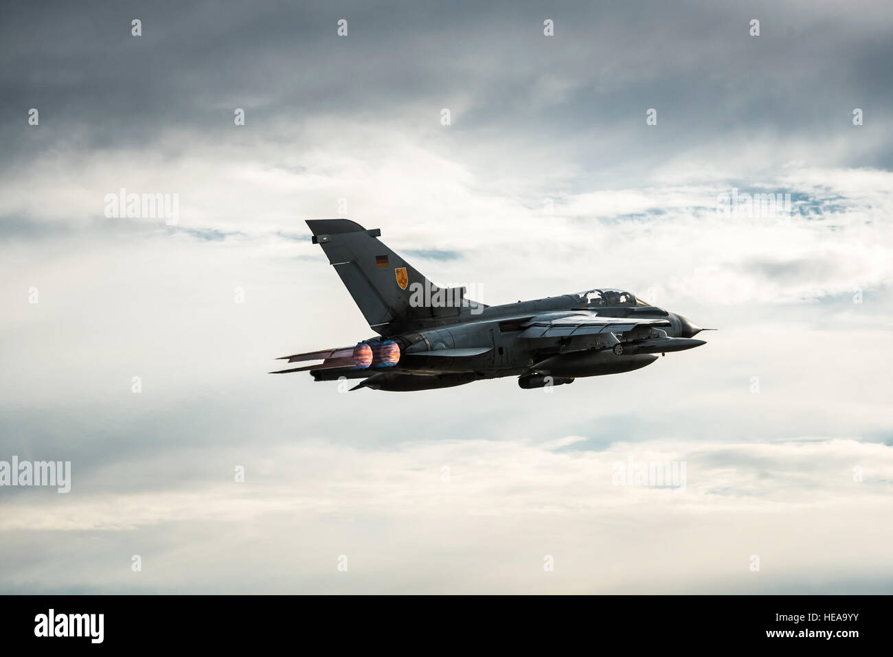 Un tedesco Air Force AG-51 Tornado decolla a Montagna Home Air Force Base, Idaho, 16 ottobre 2013. Il volo è stato parte di Monte Roundup, una massiccia multi-servizio, multi-nazionale esercizio. Tech. Sgt. Samuel Morse Foto Stock