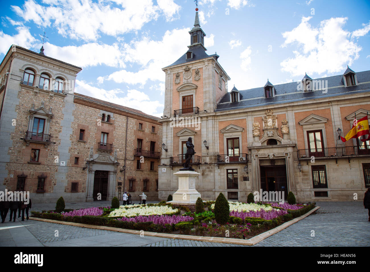 Plaza in Spagna a Madrid in primavera Foto Stock