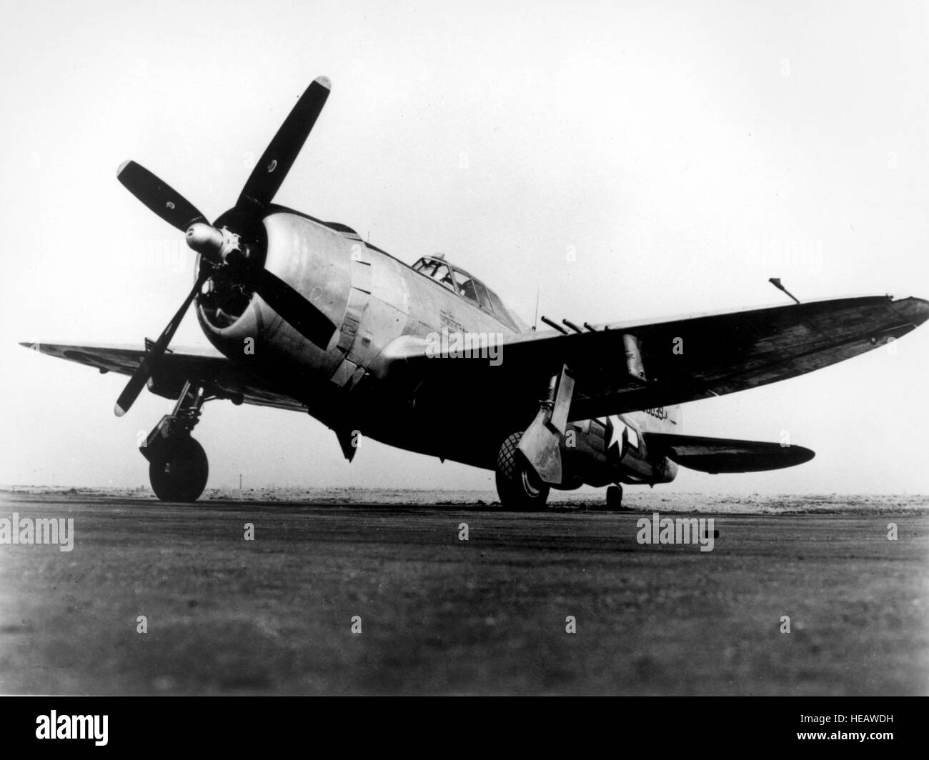 Simpaticamente soprannominato 'jug", il P-47 è stato uno dei più famosi AAF aerei da combattimento della Seconda guerra mondiale. Sebbene sia stato originariamente concepito come un intercettore leggero, il P-47 sviluppato come un pesante fighter. Foto Stock