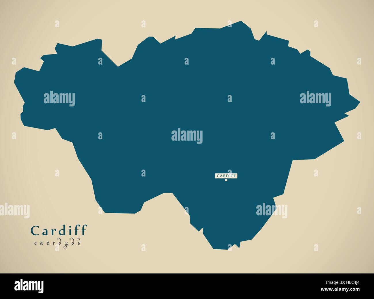Mappa moderno - Cardiff Wales UK illustrazione Foto Stock