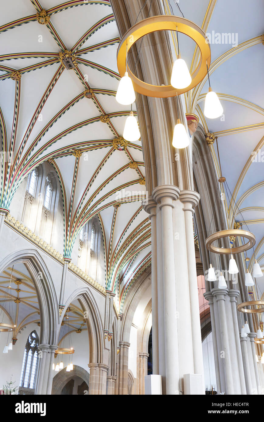 Interno della Cattedrale di Blackburn con soffitto a volta Foto Stock