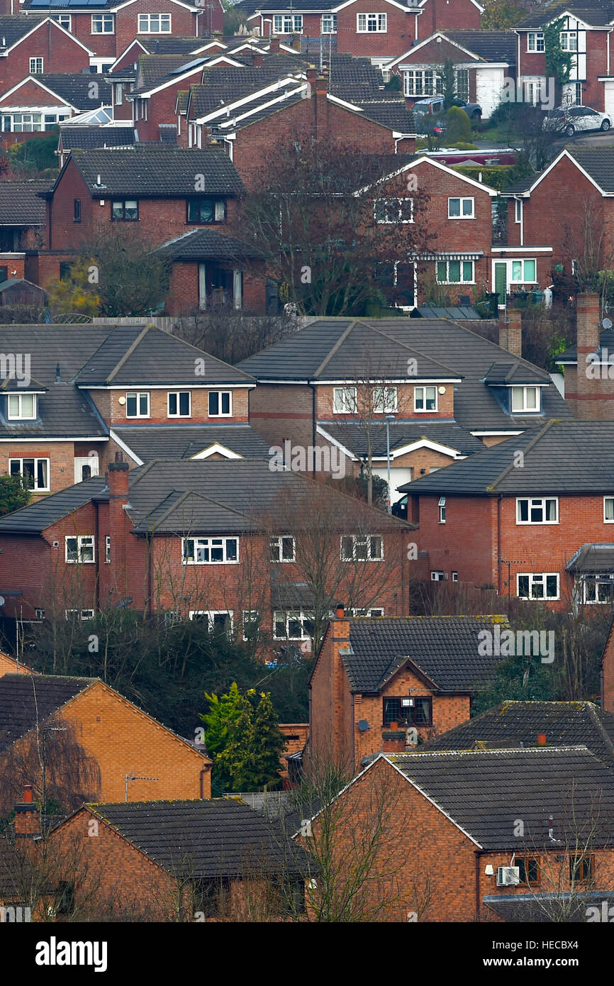 Vista generale di case in Rothwell, Northamptonshire. Foto Stock