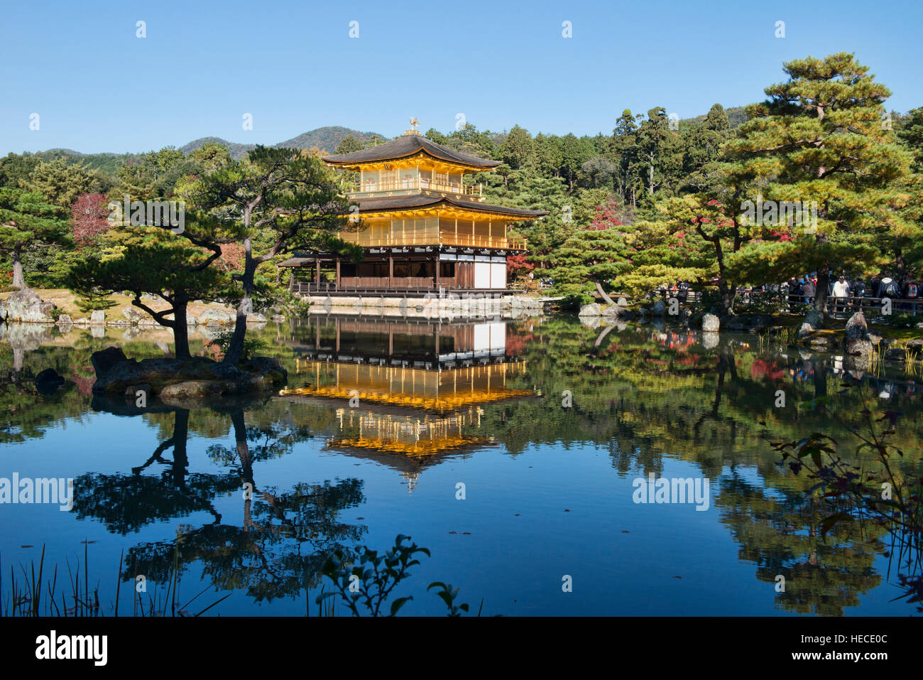 Kinkaku-ji il tempio del padiglione dorato, Kyoto, Giappone Foto Stock