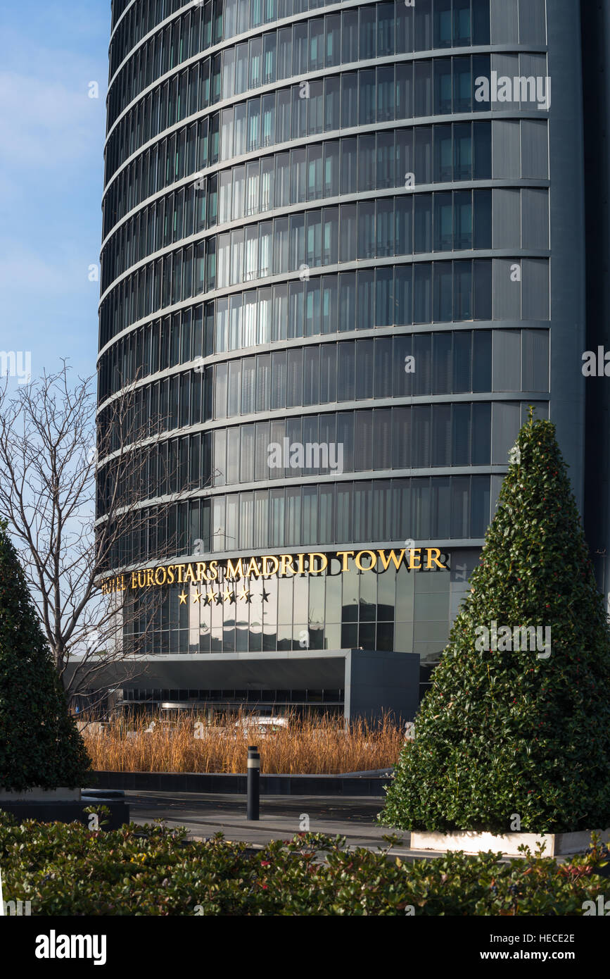 Eurostars Madrid Tower Hotel, CTBA Cuatro Torres Business Area, Madrid, Spagna. Foto Stock