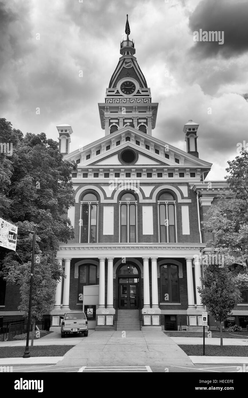 Livingston County Courthouse, Downtown Pontiac, Livingston County, Illinois, Stati Uniti d'America. Foto Stock