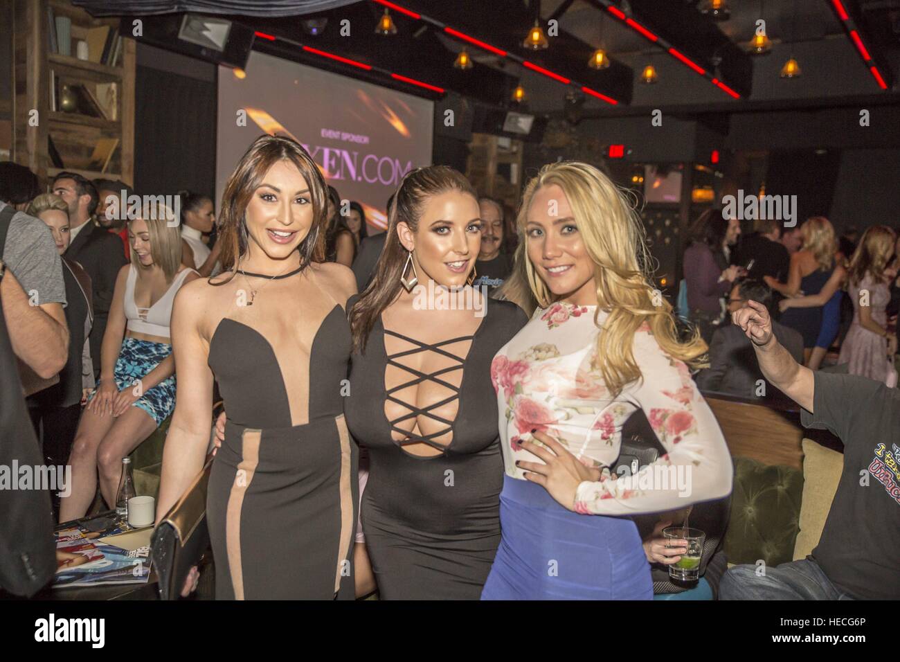 Christiana Cinn (sinistra), Angela Bianco e valutazione frequentato luogo: l'Adulto apprezzamento del talento di Gala, tenutosi a Hyde tramonto su Sunset Boulevard a Hollywood e Los Angeles, California. Dotato di: Christiana Cinn, Angela bianca dove: Los Angeles, California, uni Foto Stock