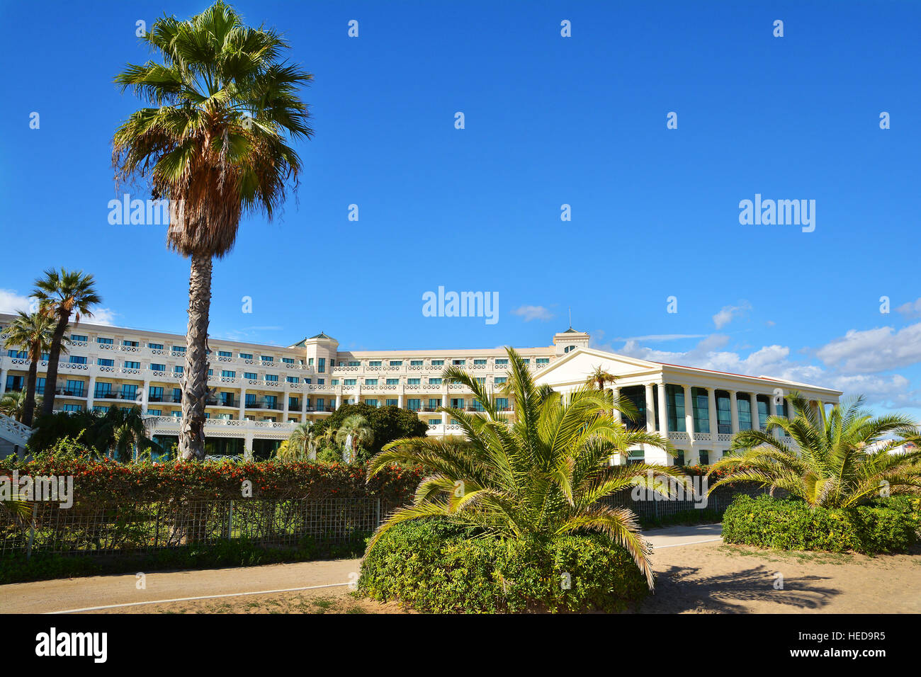 Hotel Las Arenas sulla spiaggia di Malvarrosa a Valencia, Spagna. Foto Stock