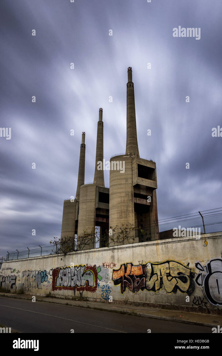 Sant Adrià de Besòs power plant in Barcellona, Spagna Foto Stock