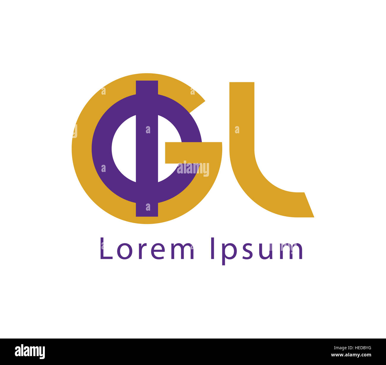 Phi e Logo GL Concept Design Foto Stock