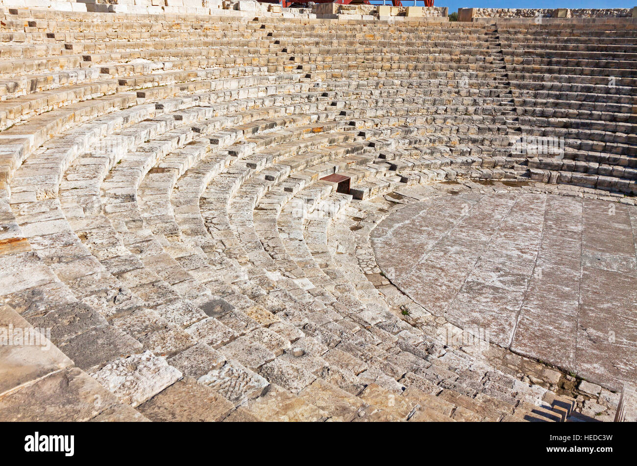 Vista del teatro greco-romano di Kourion, Cipro Foto Stock