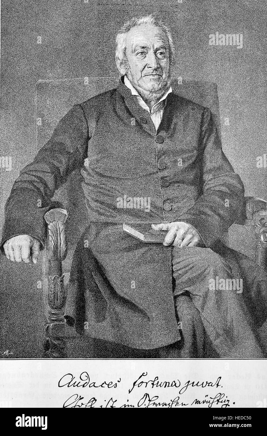 Ernst Moritz Arndt, 1769-1860, un nazionalista tedesco autore e poeta, da una xilografia di 1880, digitale migliorata Foto Stock