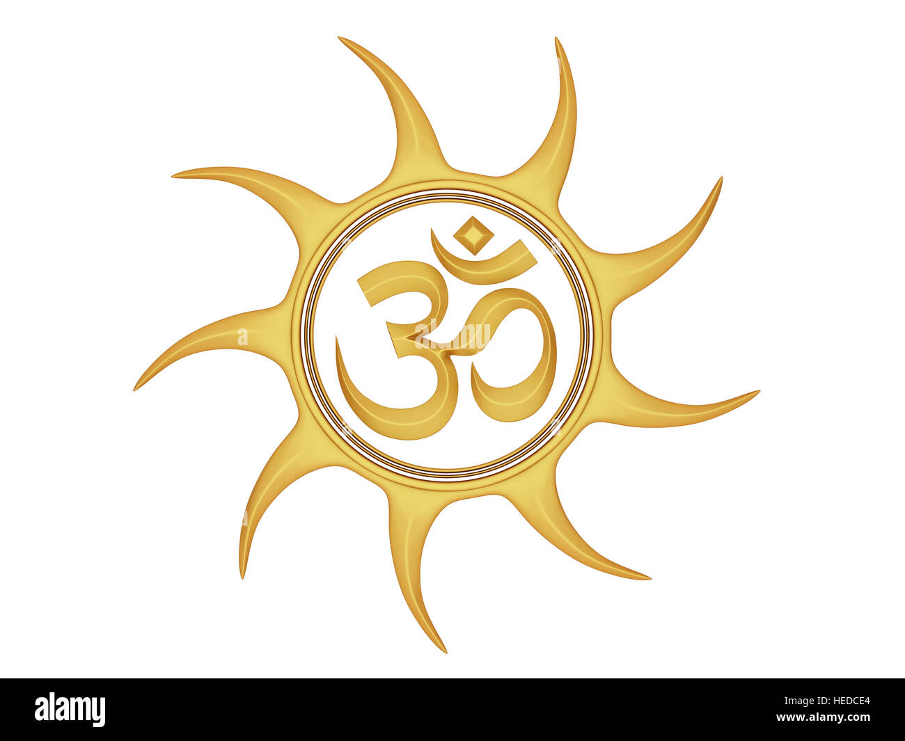 Om simbolo - Immagine 3D rappresentata Foto Stock