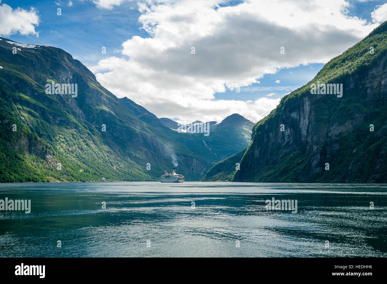 Geiranger fjord scenic, Norvegia Foto Stock