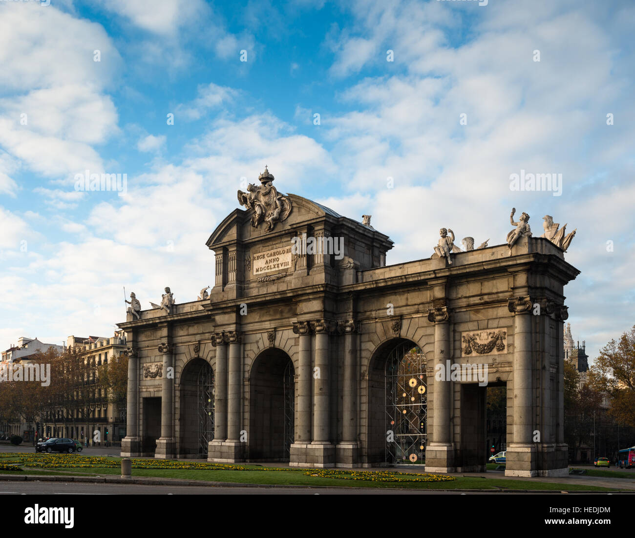 La Puerta De Alcala arch, Madrid, Spagna. Foto Stock