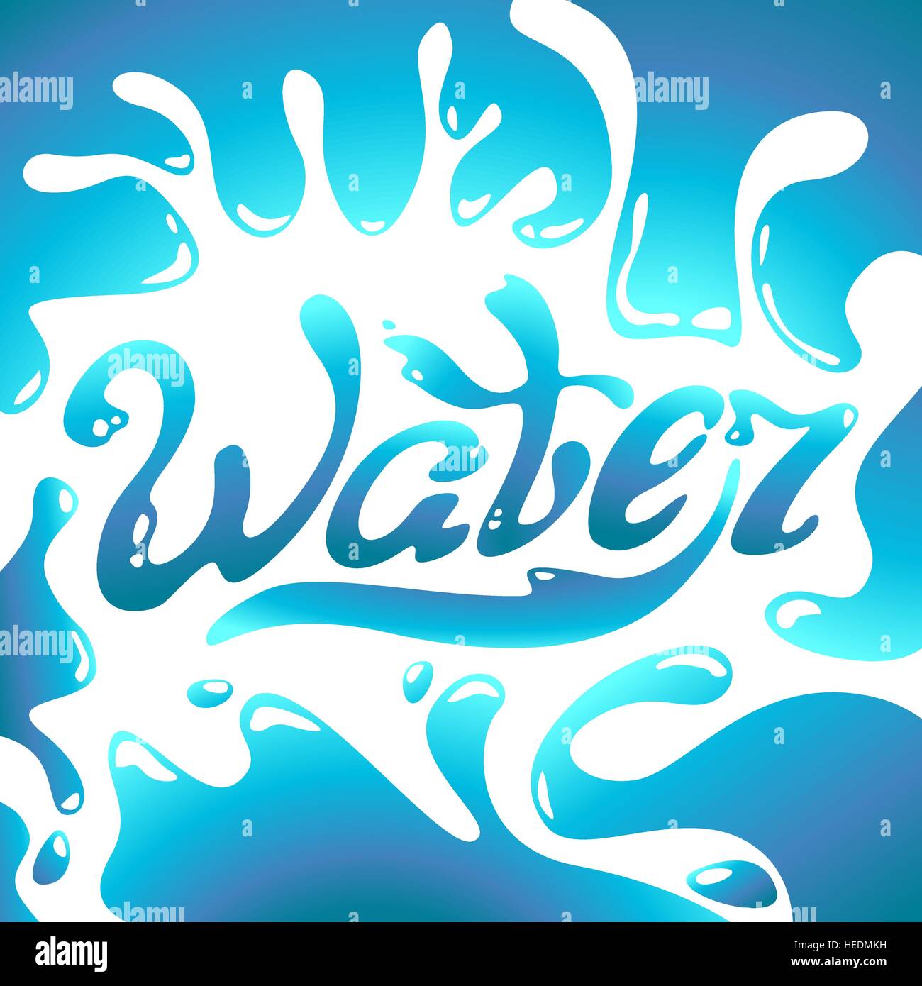 L'acqua turchese giorno lettering del logo Illustrazione Vettoriale