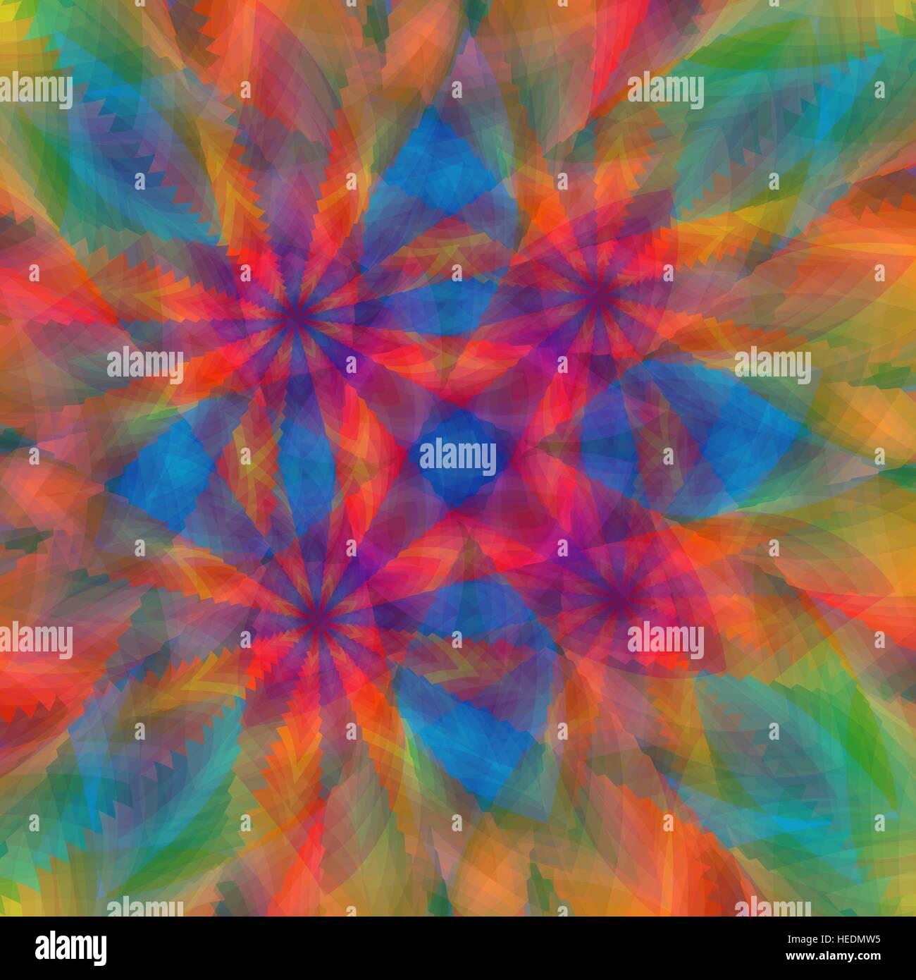 Abstract stilizzata multicolore modello caleidoscopica con colori dello spettro, grafici vettoriali Illustrazione Vettoriale
