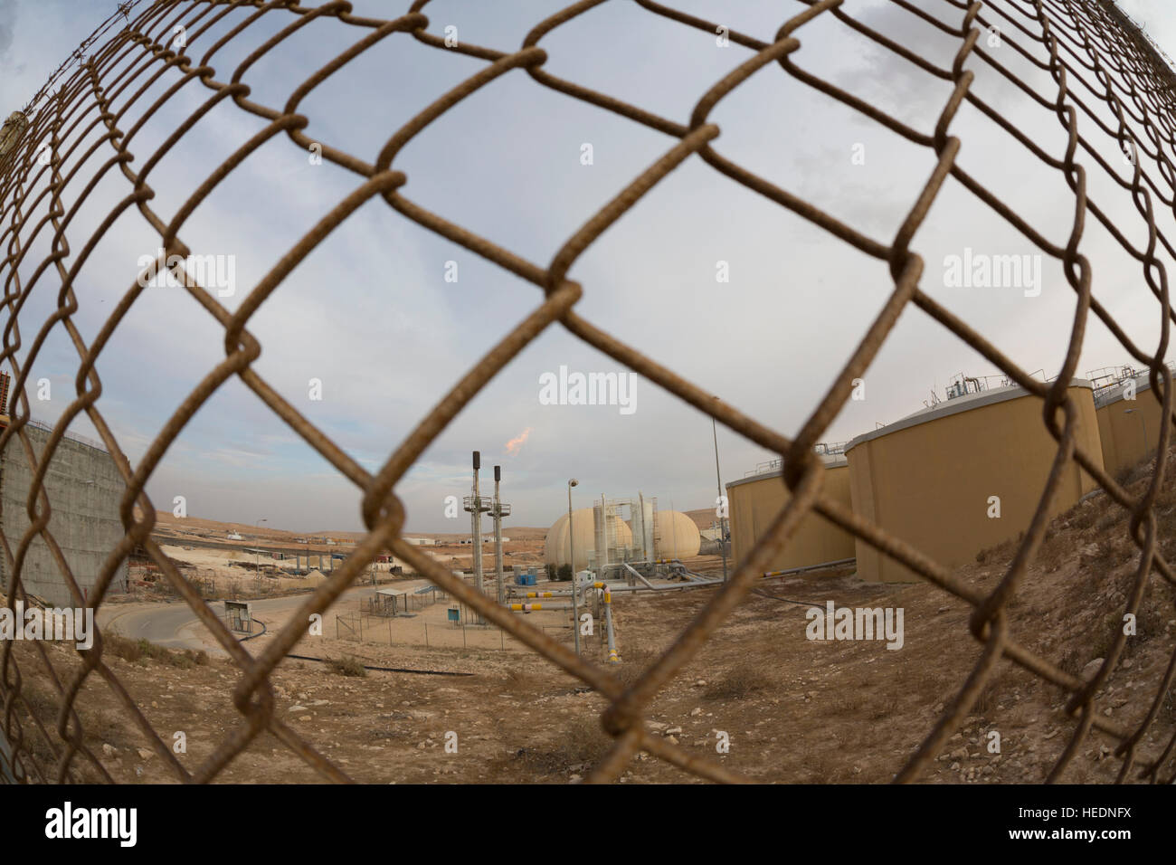 As-Samra impianto di trattamento delle acque reflue in Zarqa, Giordania. Foto Stock