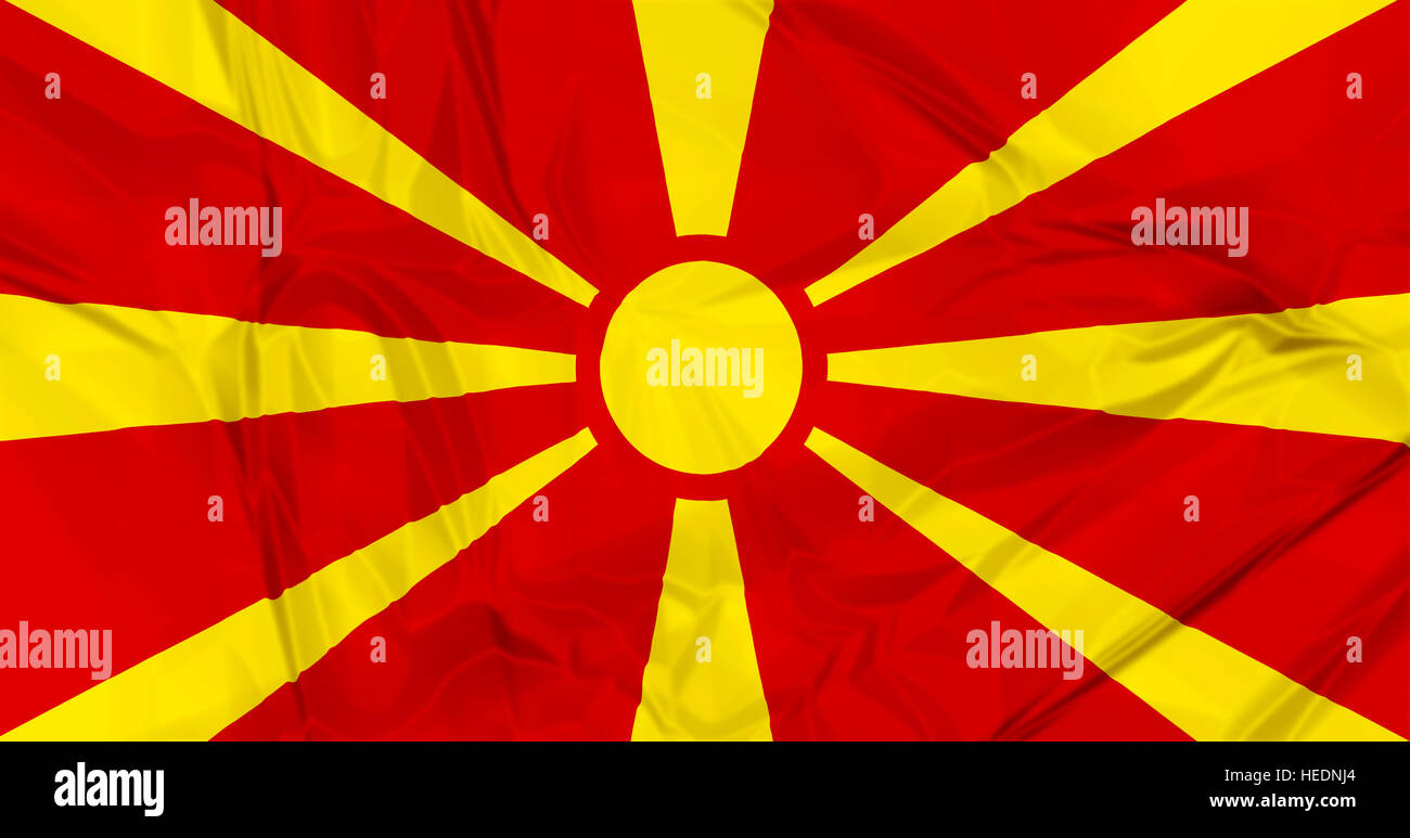 Bandiera Della Macedonia Bandiera Macedone Illustrazione Di Stock - Illustrazione Di Estratto