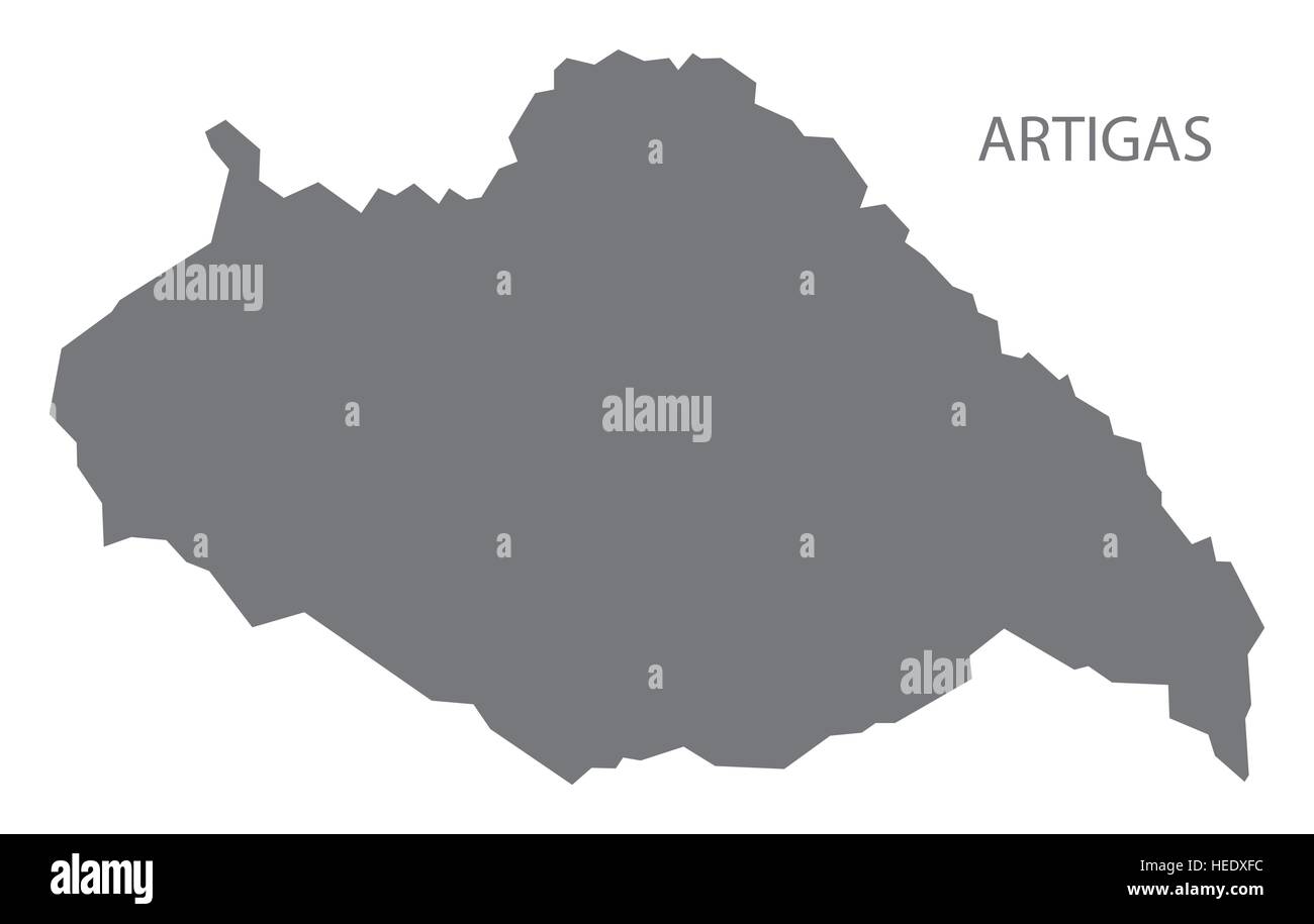 Artigas Uruguay mappa in grigio Illustrazione Vettoriale
