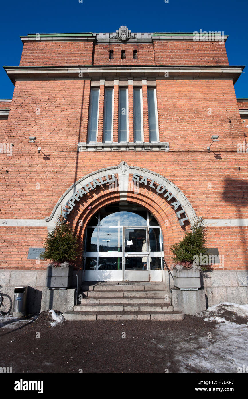 Mercato Kauppahalli hall di Hakaniemi Helsinki Finlandia Foto Stock