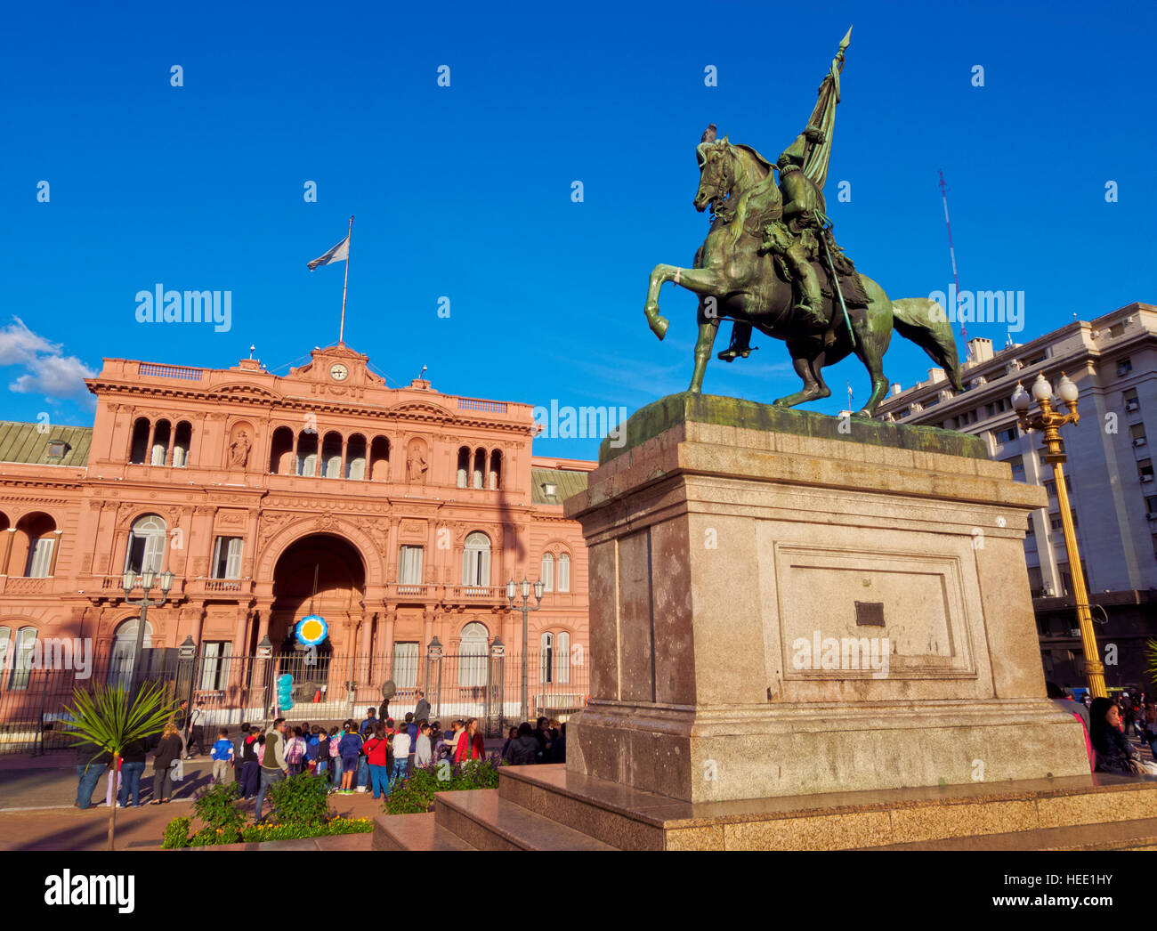 Argentina, Provincia di Buenos Aires, la città di Buenos Aires, Monserrat, vista la Casa Rosada sulla Plaza de Mayo. Foto Stock