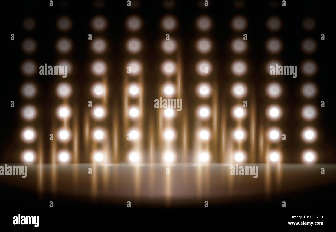 Stadio illuminato background che possono visualizzare le cose, 3d illustrazione Illustrazione Vettoriale