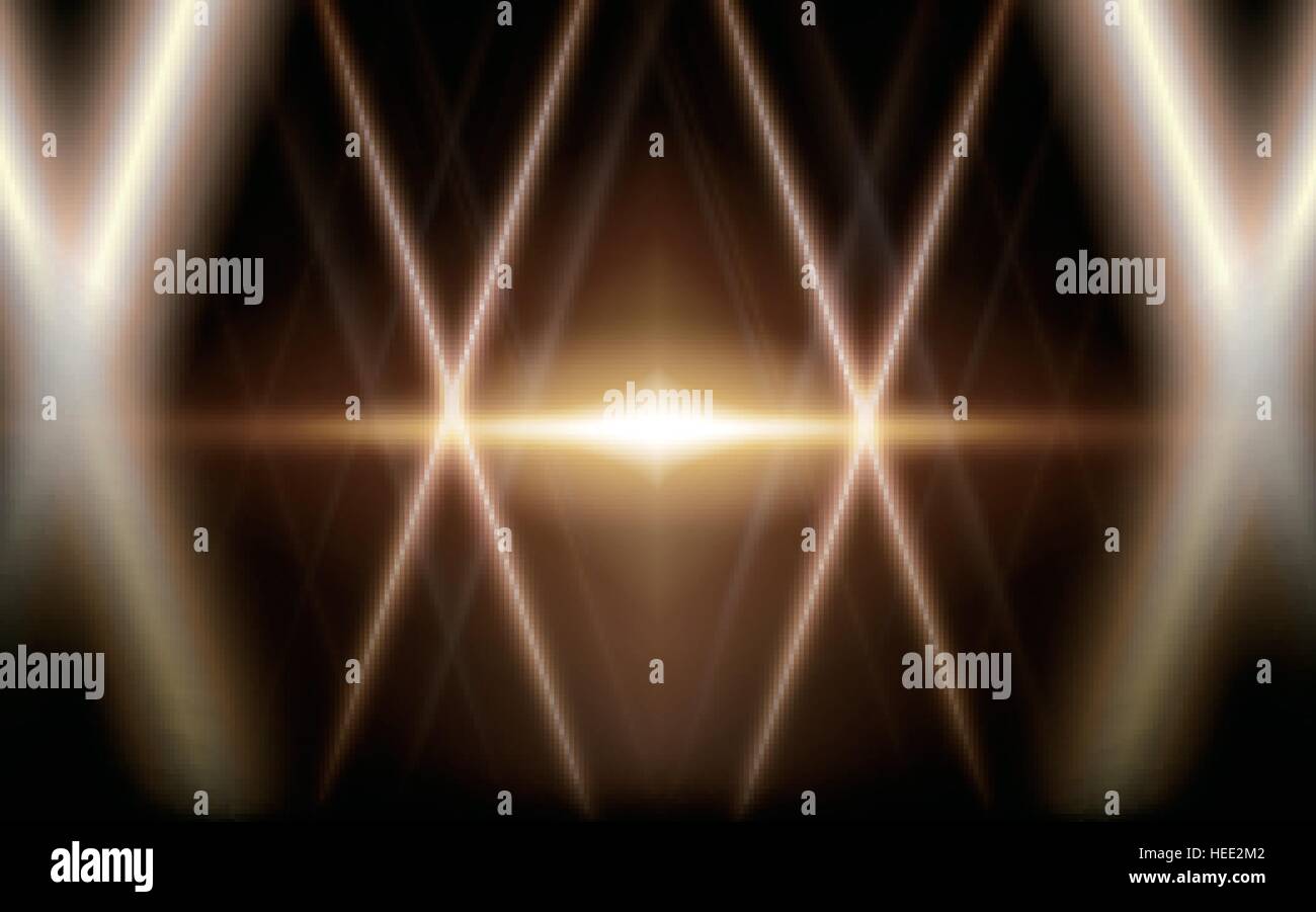 Luci disposte come X sagomato, blur sullo sfondo, 3d illustrazione Illustrazione Vettoriale