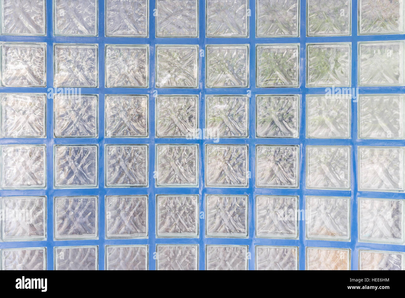 Modello di blocco di vetro a parete e texture di sfondo Foto Stock