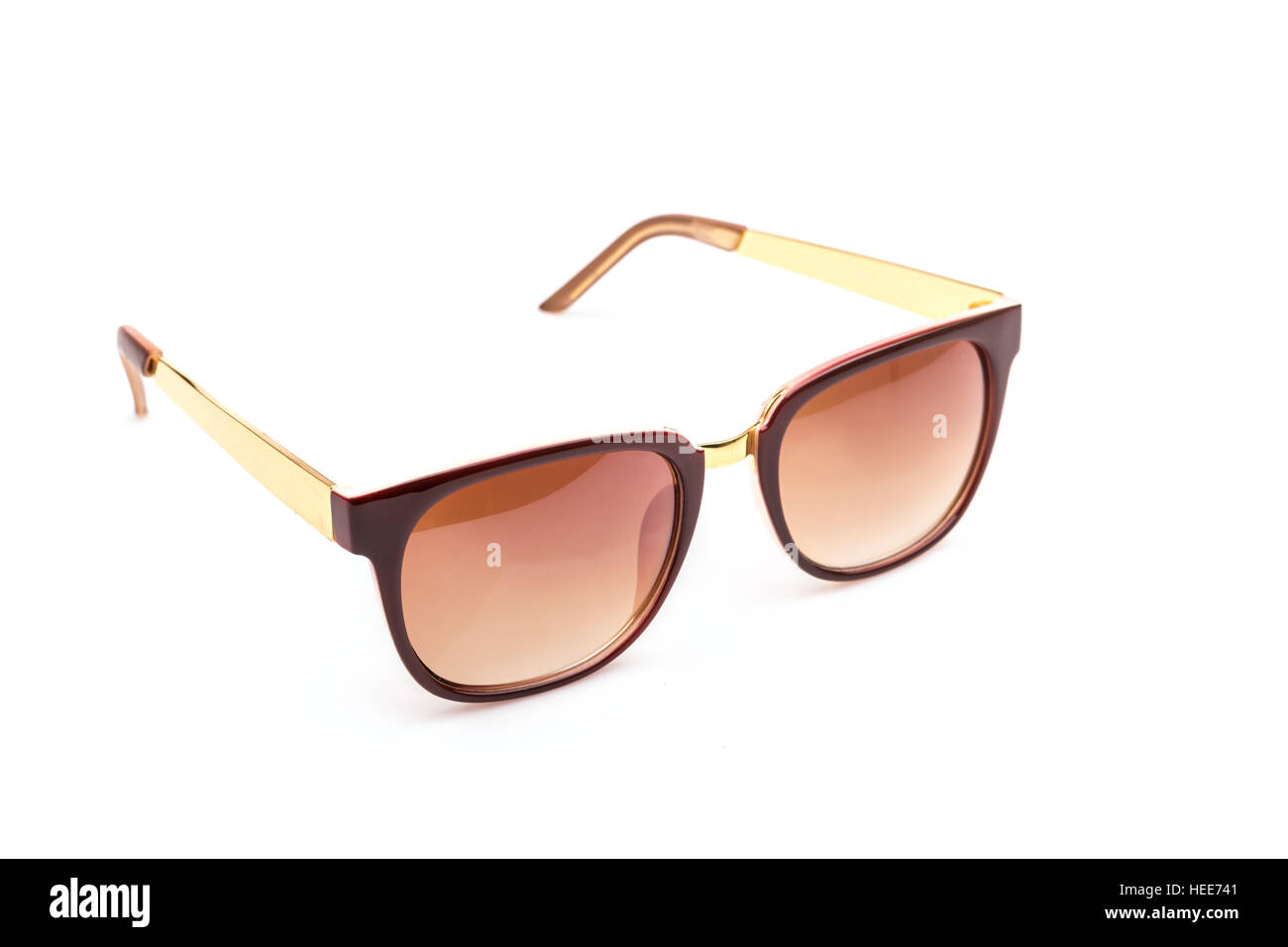 Chiudere occhio nero vetri isolati su sfondo bianco Foto Stock