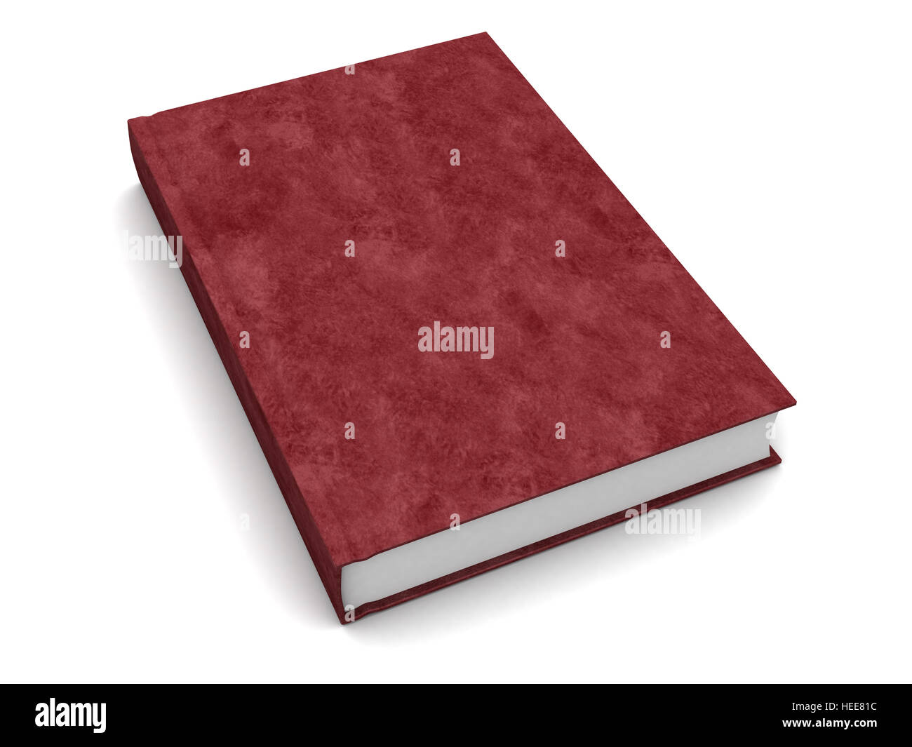 3d illustrazione del libro con copertina in pelle, su bianco Foto Stock