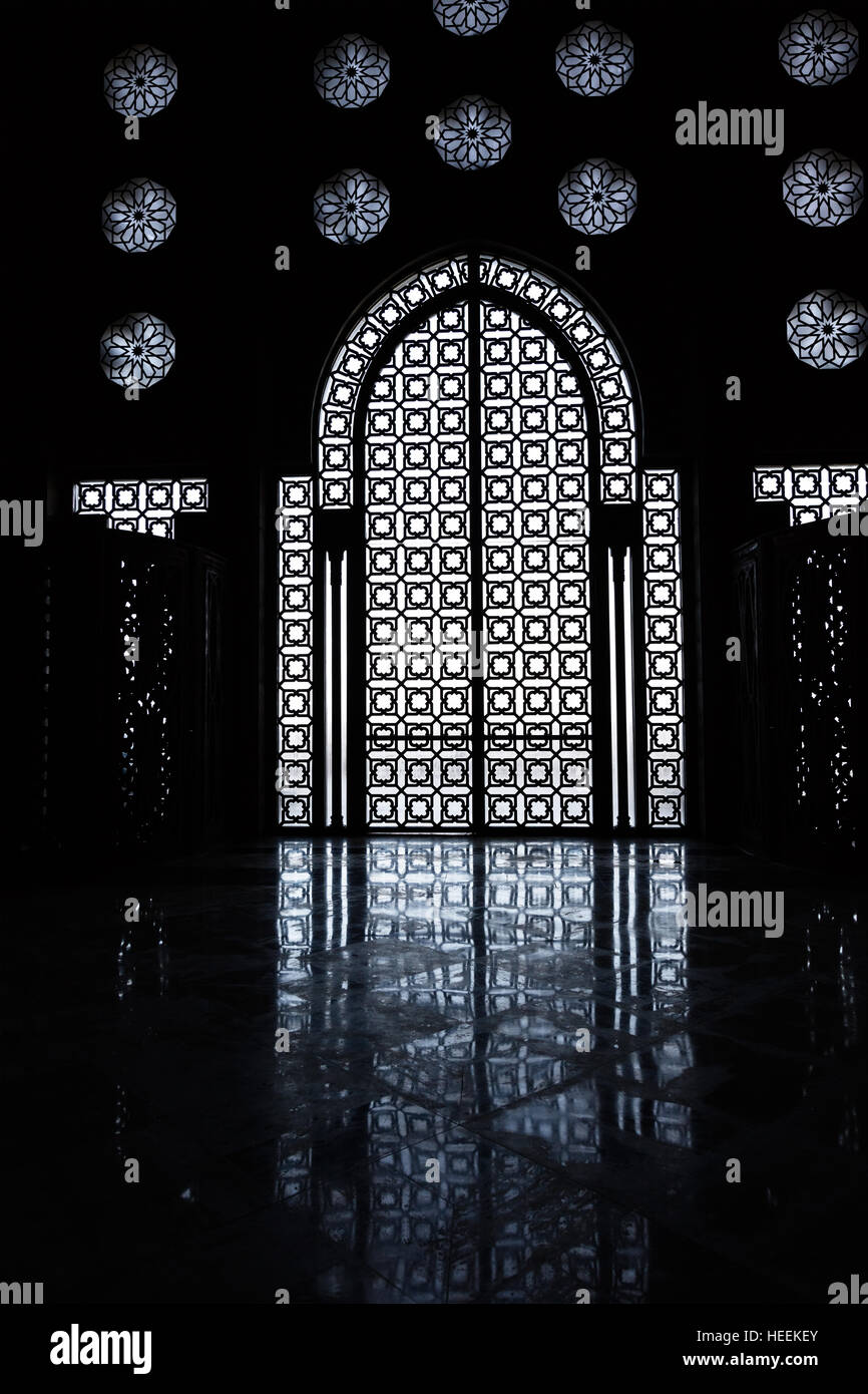Moschea di Hassan II interno, Casablanca, Marocco Foto Stock
