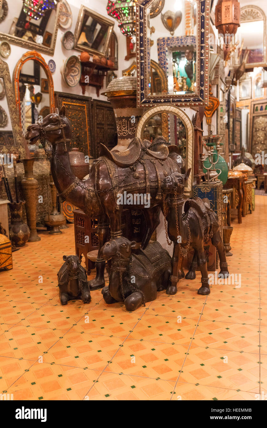 Metal Works shop, Fes, Marocco Foto Stock