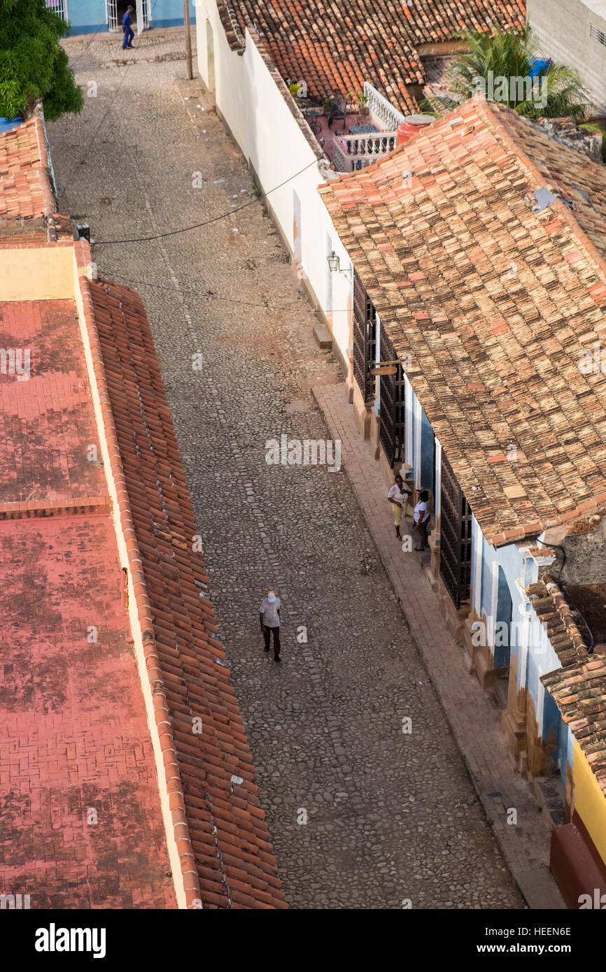 Vedute di Trinidad dalla torre di San Francesco d Assisi convento, Cuba Foto Stock