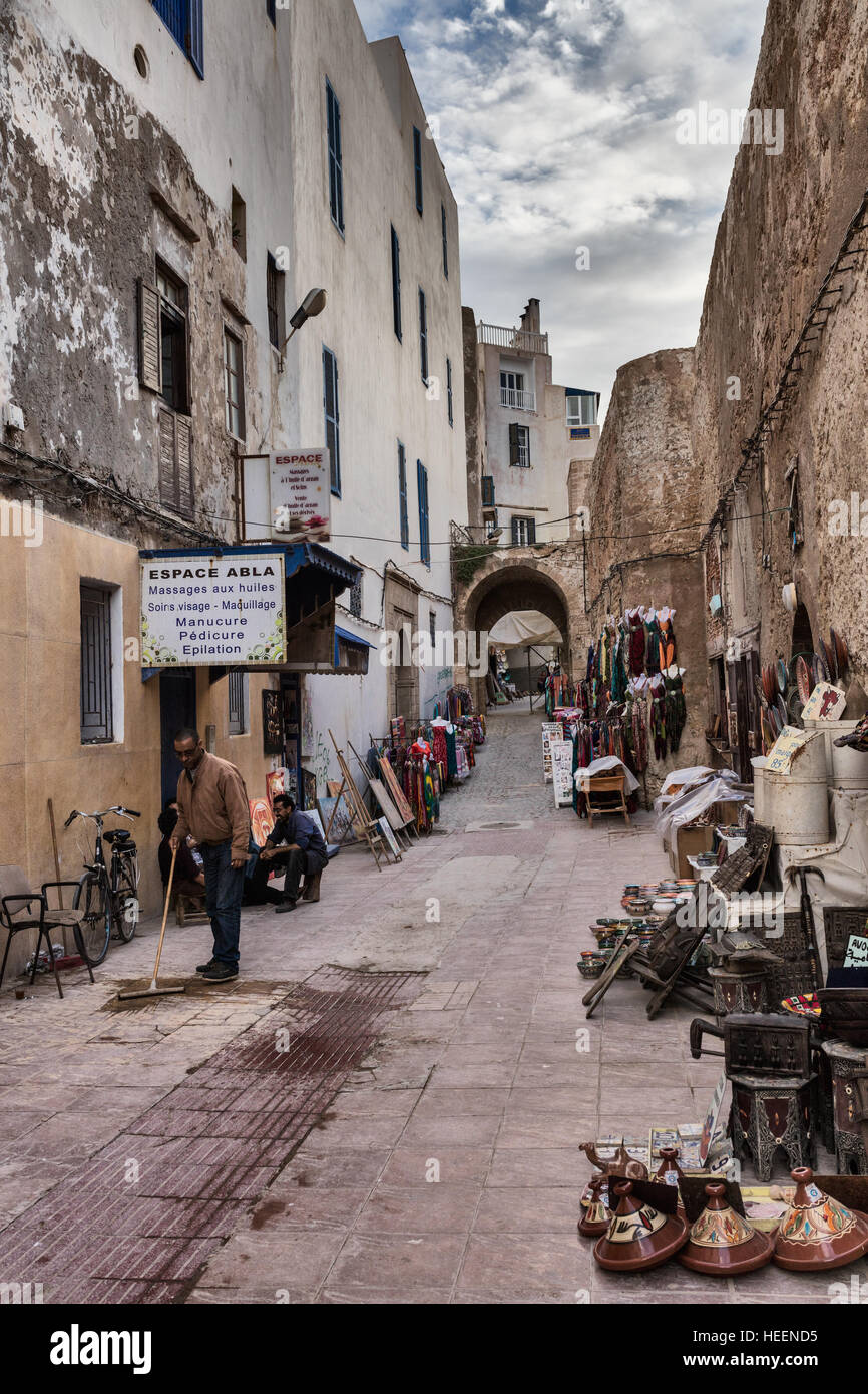 Medina, città vecchia, Essaouira, Marocco Foto Stock