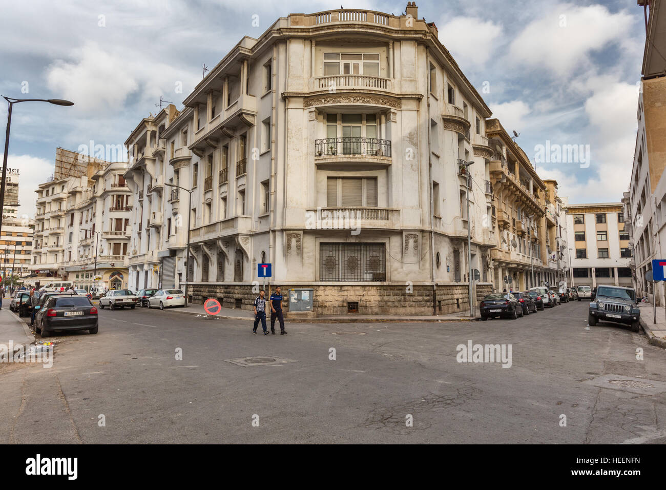 Architettura coloniale francese, Casablanca, Marocco Foto Stock