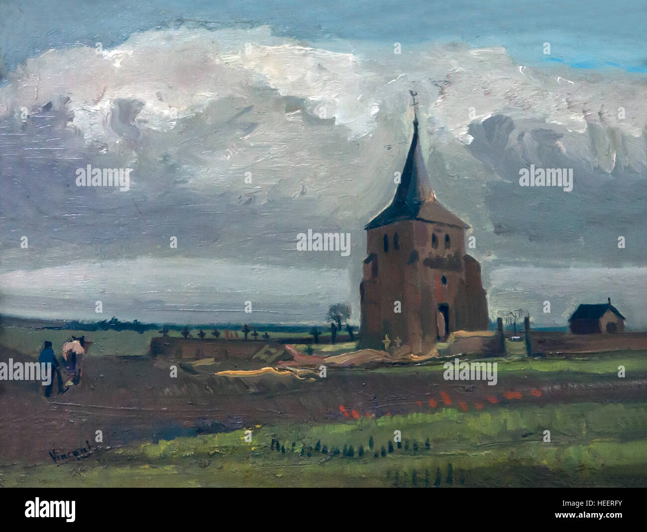 La Vecchia Torre a Nuenen di Vincent van Gogh, 1884,Kroller-Muller Museum, Hoge Veluwe National Park, Otterlo, Paesi Bassi, Europa Foto Stock