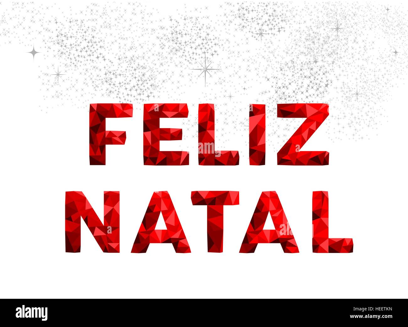 Buon Natale rosso tipografia vacanze illustration design, in lingua portoghese decorazione sul cielo di fuochi d'artificio. EPS10 vettore. Illustrazione Vettoriale
