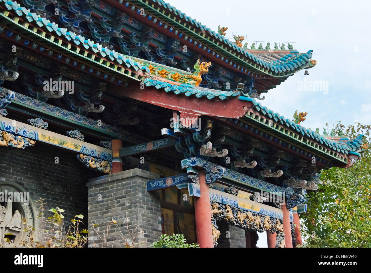 Tempio Guandi, Taierzhuang antica Città, Provincia dello Shandong, Cina Foto Stock
