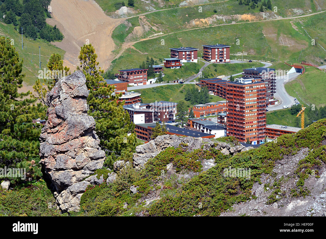 La Plagne nelle Alpi francesi Foto Stock