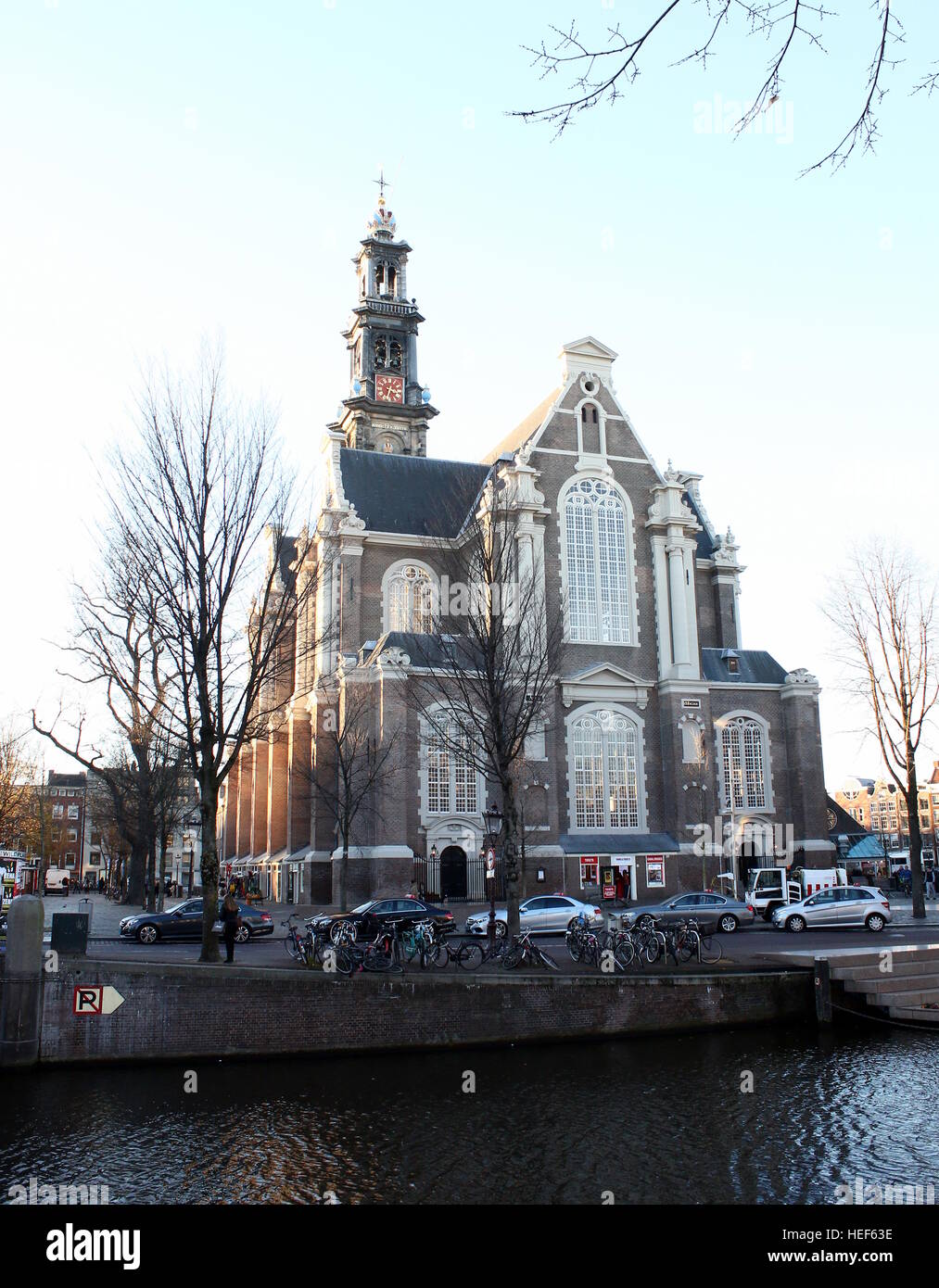 Westerkerk ("Chiesa Occidentale'), Olandese chiesa protestante, Amsterdam quartiere Jordaan, tra Prinsengracht e Keizersgracht canal Foto Stock
