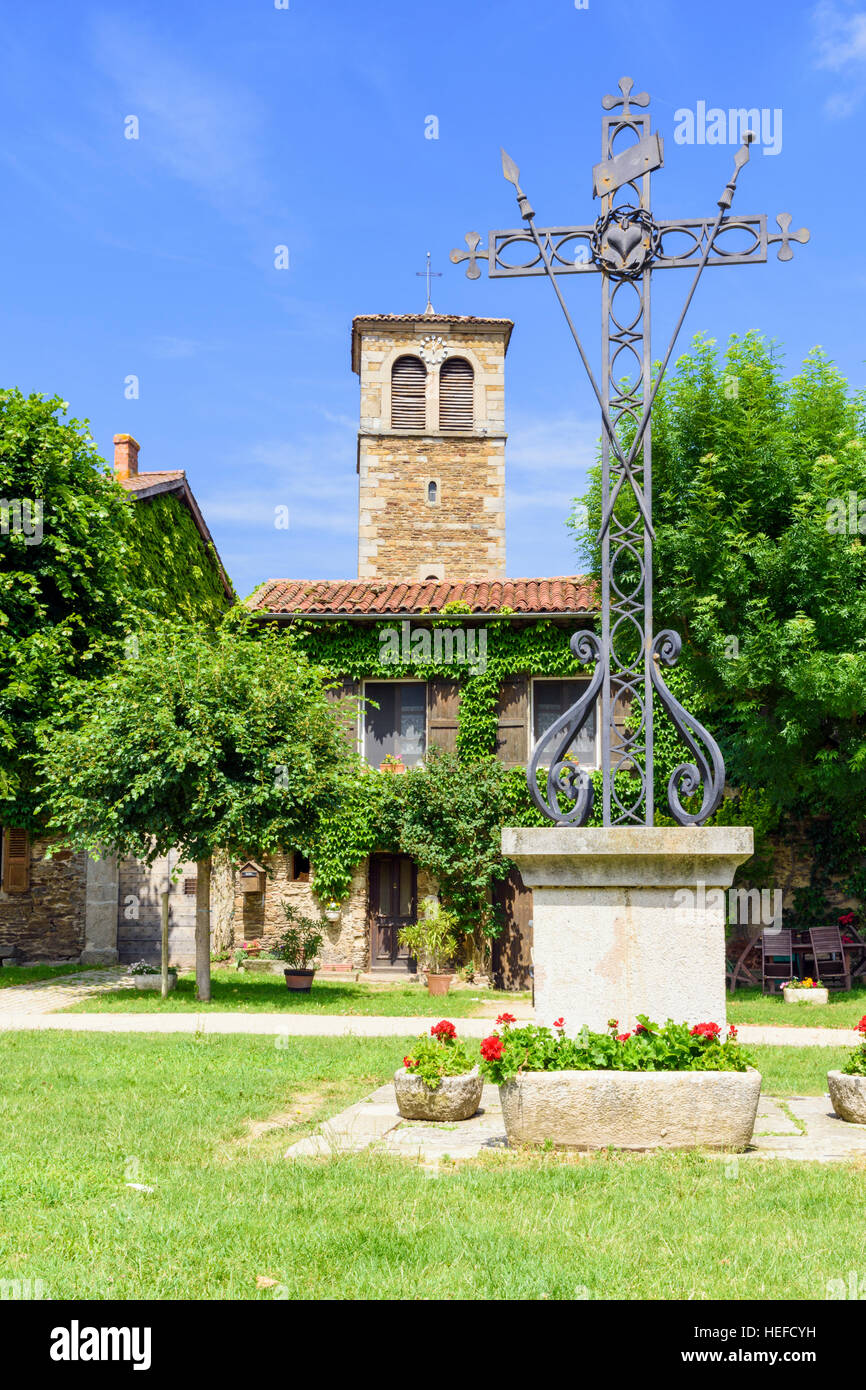 Il vecchio monastero certosino città di Sainte-Croix-en-Jarez, Saint-Étienne, Loire, Auvergne-Rhône-Alpes, Francia Foto Stock