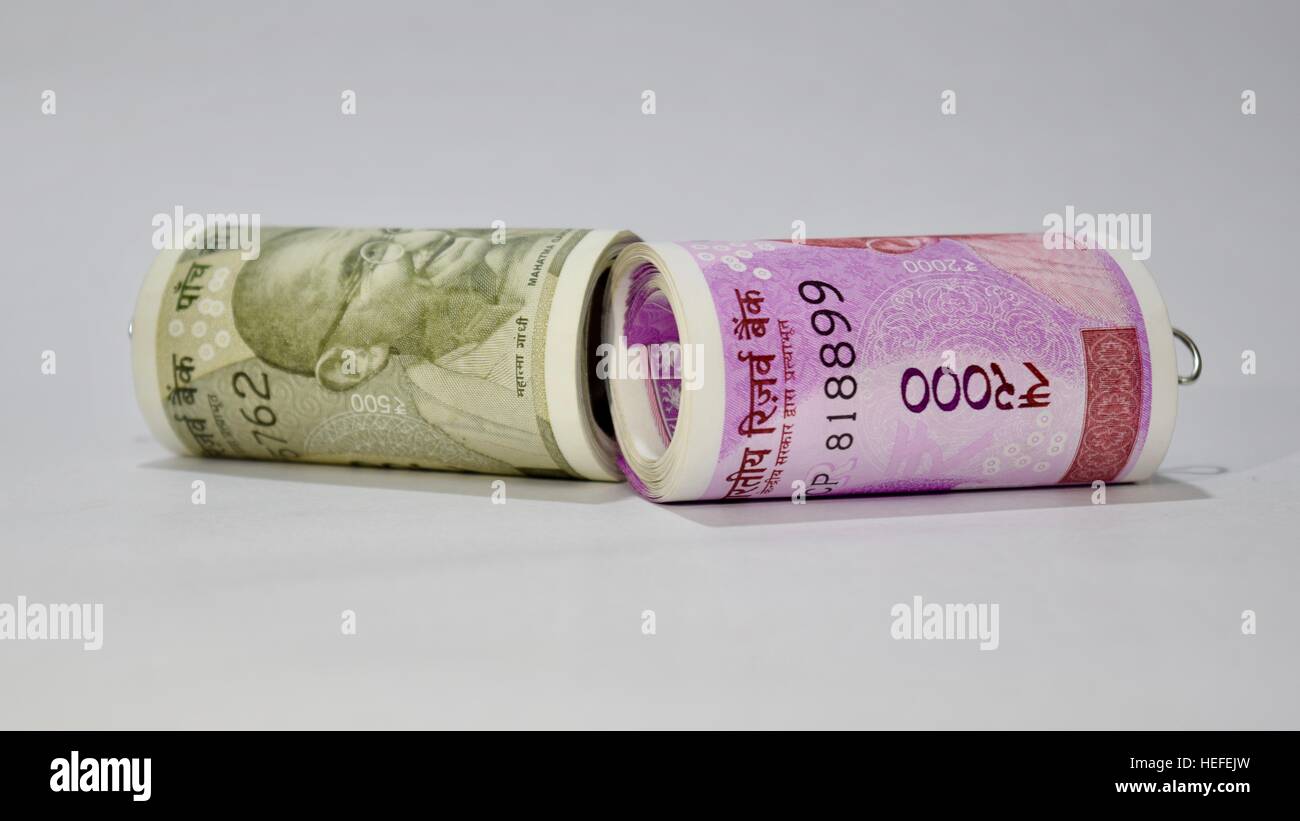 Nuovo indiano valuta della carta Foto Stock